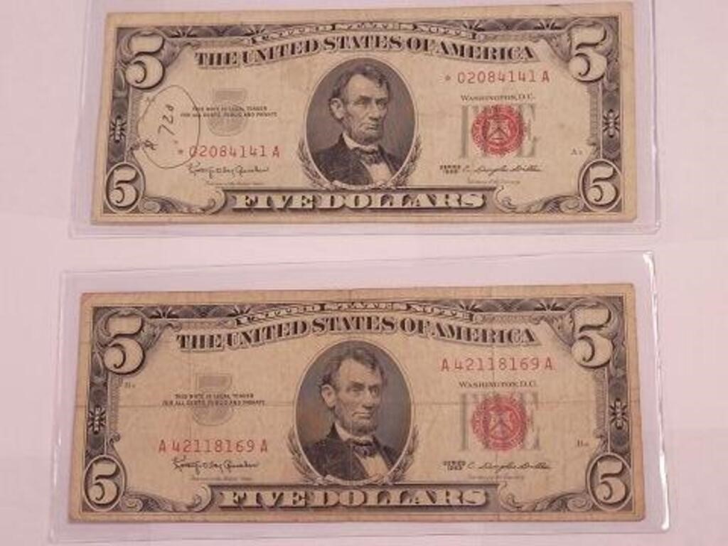 1963 5$ RED SEAL AND RED SEAL STAR NOTE