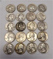 20 WASHINGTON SILVER QUARTERS