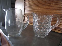 fostoria glass pitcher & pitcher