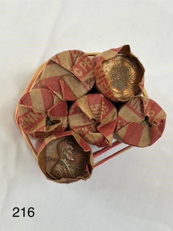 (6) Rolls of Unsearched Wheat Pennies