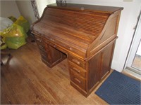 oak rolltop desk & oak office chair