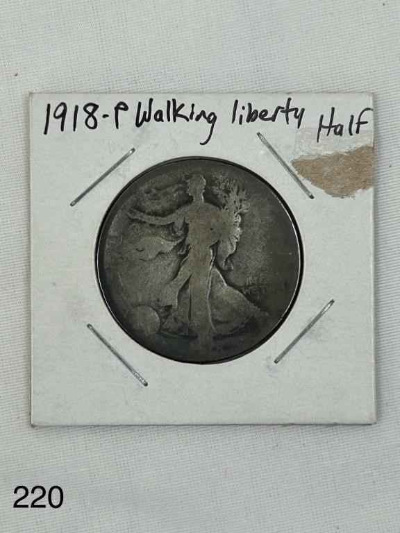1918-P Walking Liberty Silver Half Dollar Coin