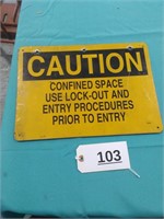 Caution Tin Sign