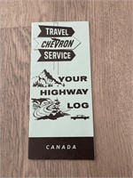 Vintage Chevron Travel Highway Log Canada