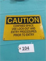 Caution Tin Sign