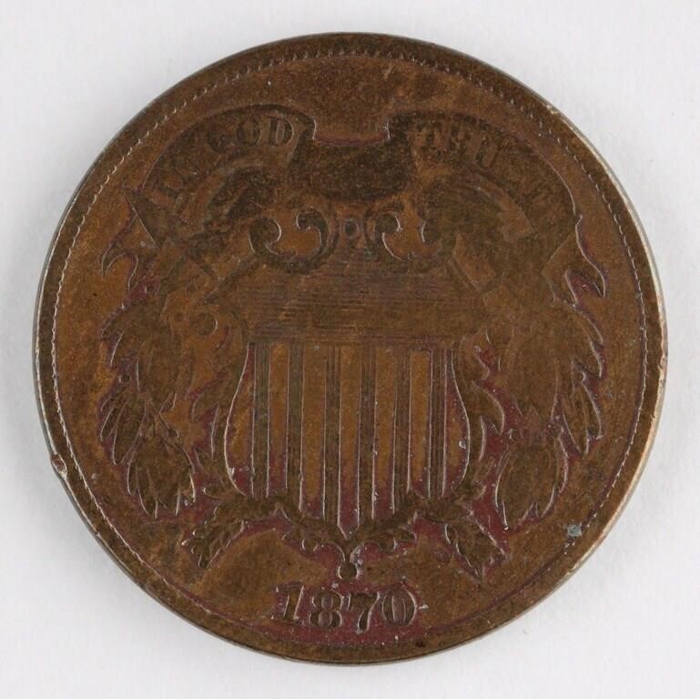 1870 US 2 CENT COIN
