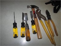 chisels,hammer & plyers