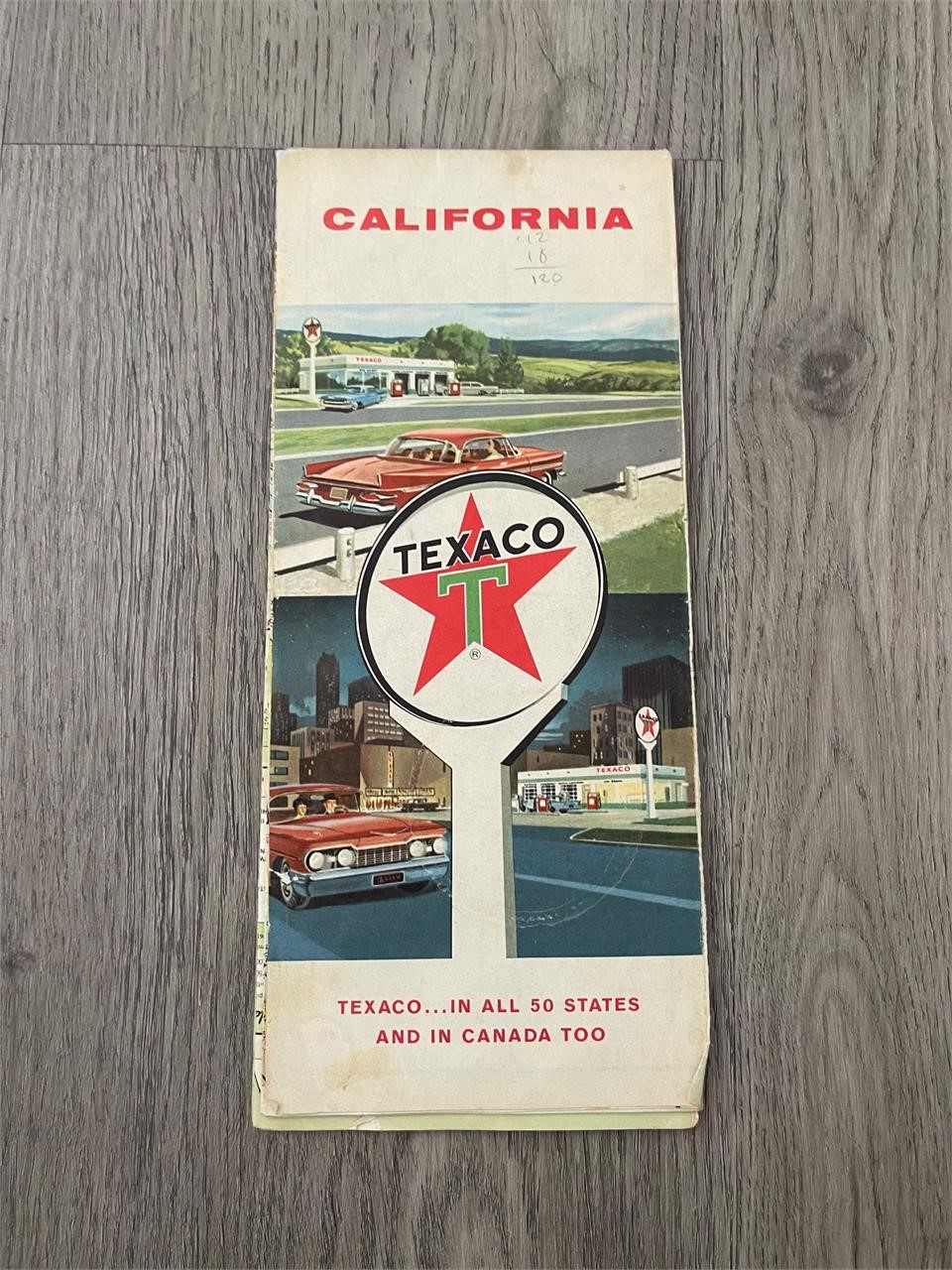 Vintage Texaco California Road Map