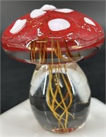 Wilkerson Red Art Glass Mushroom