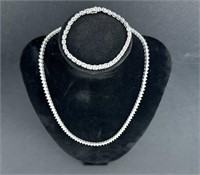 Sterling Silver Necklace & Bracelet Set