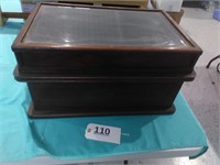 Beveled Glass Wood Storage Box