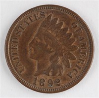 1892 US INDIAN HEAD ONE CENT COIN
