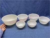 (6) White Fire King bowls
