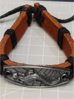 Leather lizard bracelet
