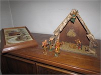 nativity set & wall picture