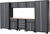 9-Pcs Grey Workshop Cabinet Set W130 D18 H76