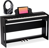 AODSK 88 Key Digital Piano  Stereo Speakers  Black