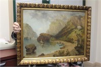 Antique oil on canvas painting