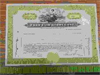 Food fair store stock certificate