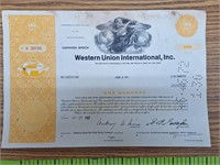 Western union stock certificate