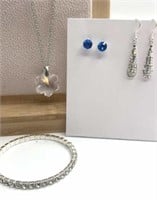 Swarovski Elements SS Earrings, Necklace &