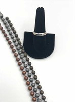 Multi Color 9" Beaded Bracelets & size 9 Band