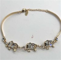18k Gold Plated Elephant Bracelet. 7inch