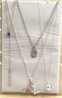Collection of 3 Necklaces & Anklet w/tow ring