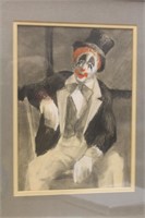 Etching of a clown