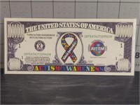Autism awareness banknote