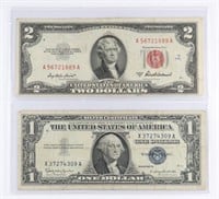 (2) x ANTIQUE UNITED STATES BANK NOTES