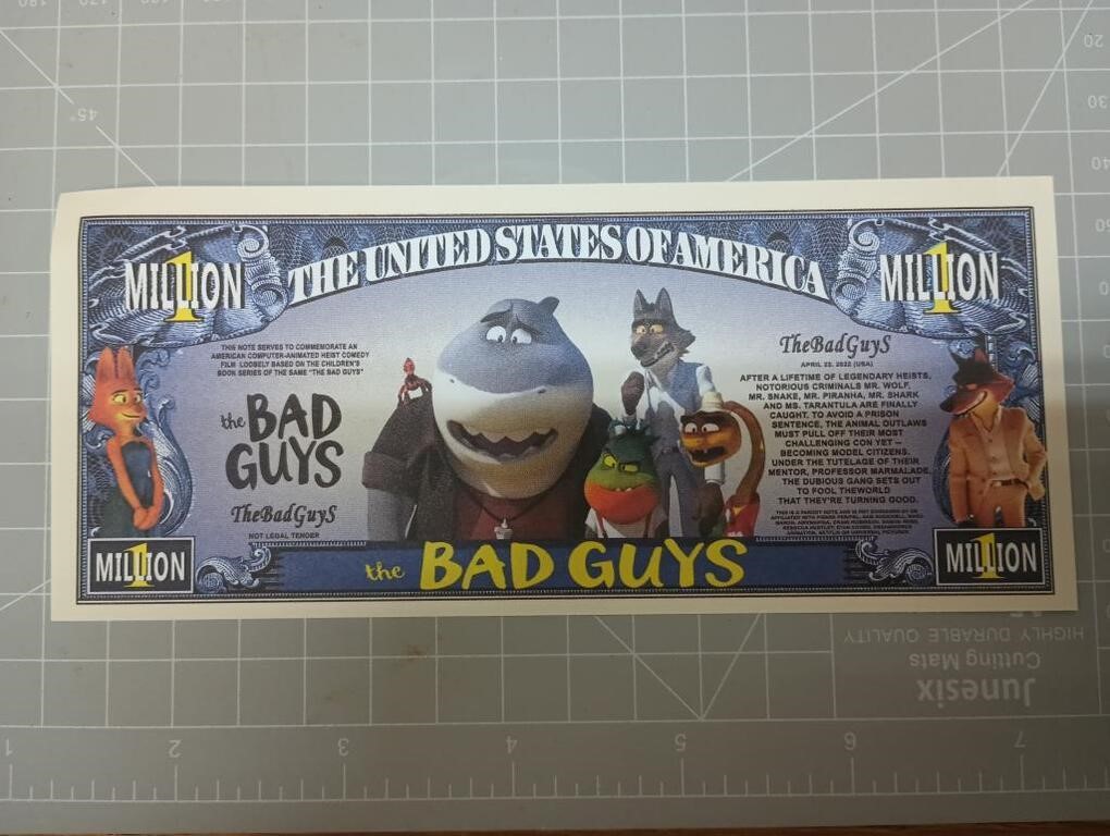 The bad guys novelty banknote