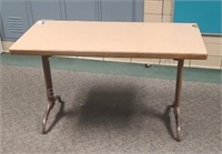 Vintage school table. 27×48×24. Top is chipped.