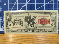 Vote Democrat or Republican banknote