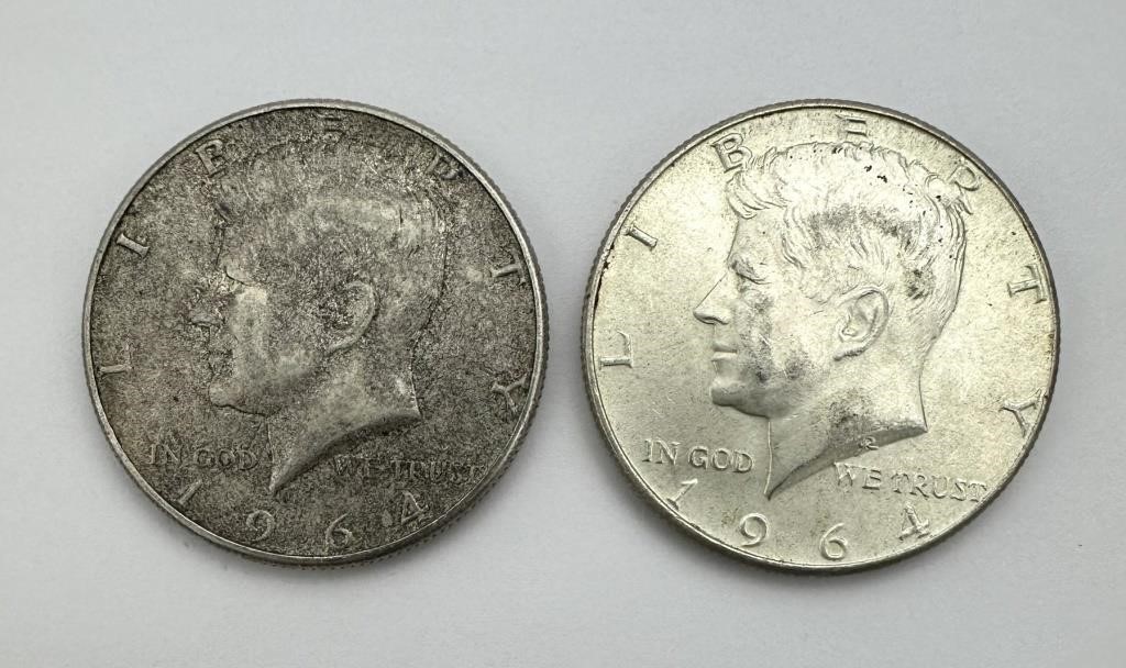 2 Kennedy Half Dollars