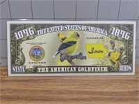 The American goldfinch banknote