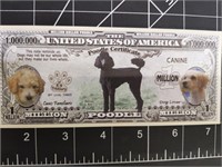 Poodle novelty banknote