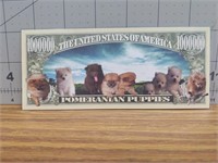 Pomeranian puppies banknote