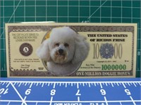 Bichon frize million dollar banknote
