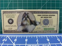 Shih Tzu million dollar banknote