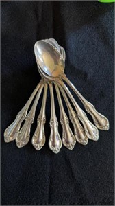 8 Sterling silver teaspoons, by international