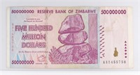 ZIMBABWE $500 MILLION DOLLAR BANK NOTE