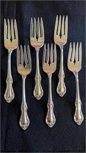 6 Sterling Silver lunch forks , by international