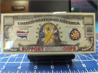Support our troops banknote
