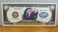 Manatee endangered species million Banknote