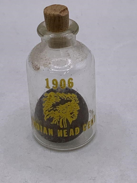 1906 INDIAN HEAD PENNY  IN GLASS