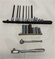 Assorted sockets w/ wrenches