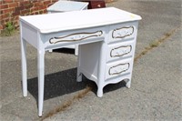 French Provential Painted White Desk 23.5" x 30" x
