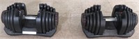PAIR OF BOWFLEX ADJUSTABLE DUMBBELL WEIGHTS