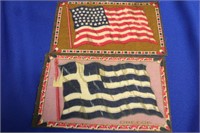 Lot of 2 Vintage Tobacco Flags